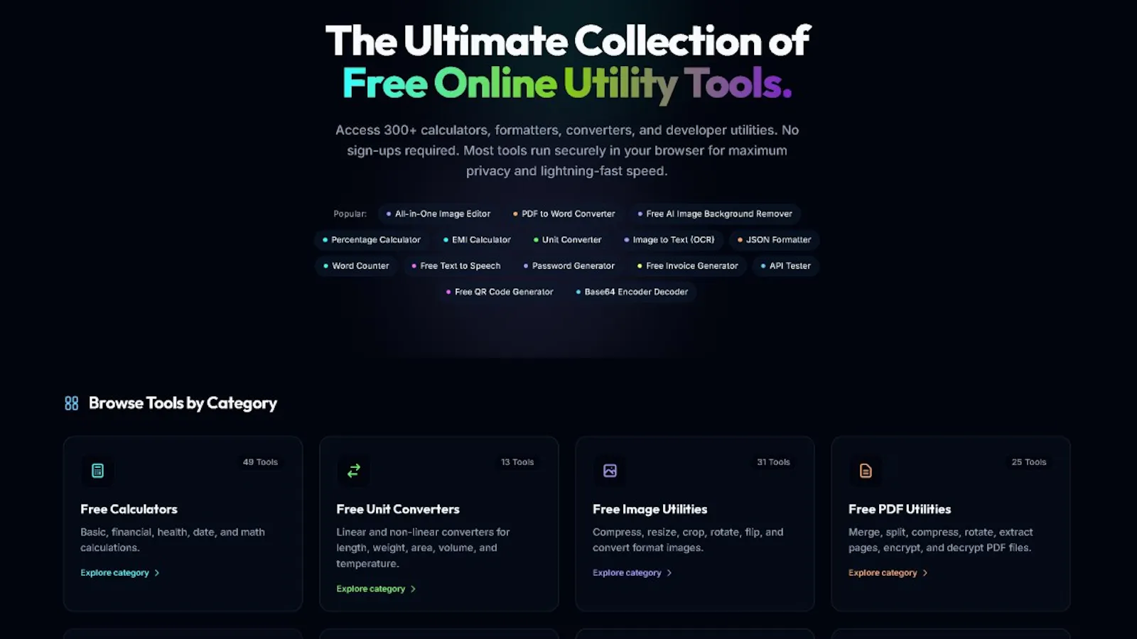FreeMetaTools: Free Online Utility Tools screenshot 2