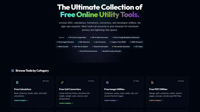 FreeMetaTools: Free Online Utility Tools screenshot 2
