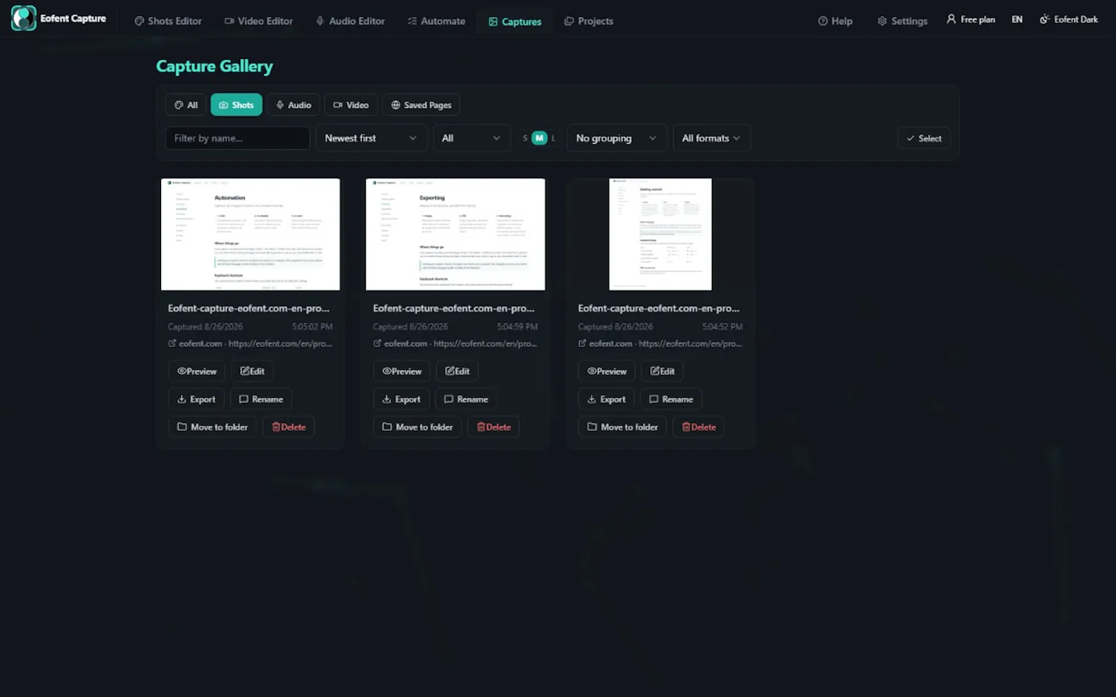 Eofent Capture screenshot 5