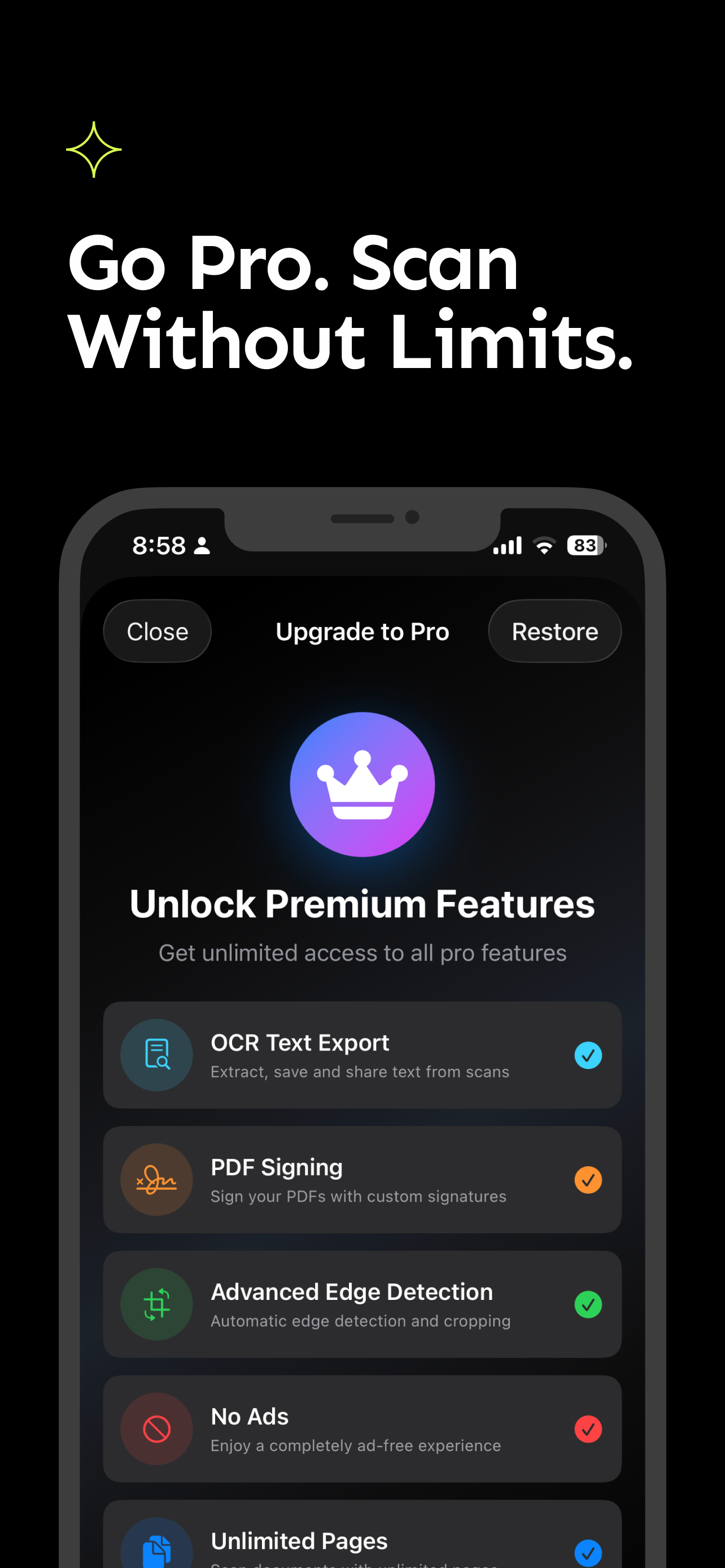 Scanner App For Docs - Screenshot 2 showing product features and functionality