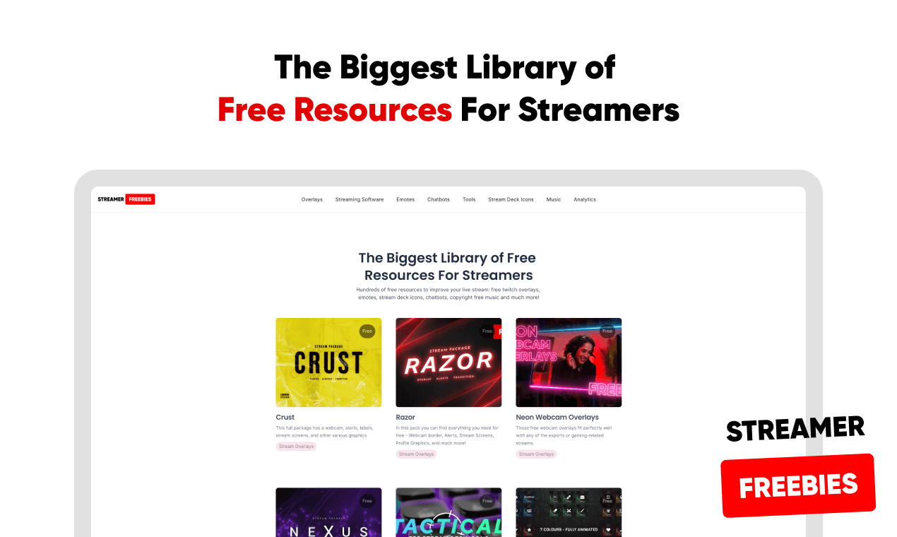 Flujos de transmisión - La biblioteca más grande de recursos gratuitos para los streamers media 1