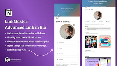 LinkMaster: Link in Bio Notion Template gallery image