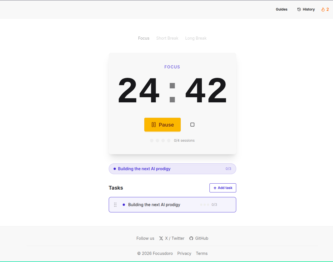 Focusdoro — Pomodoro Timer for Streamers - Screenshot 2 showing product features and functionality