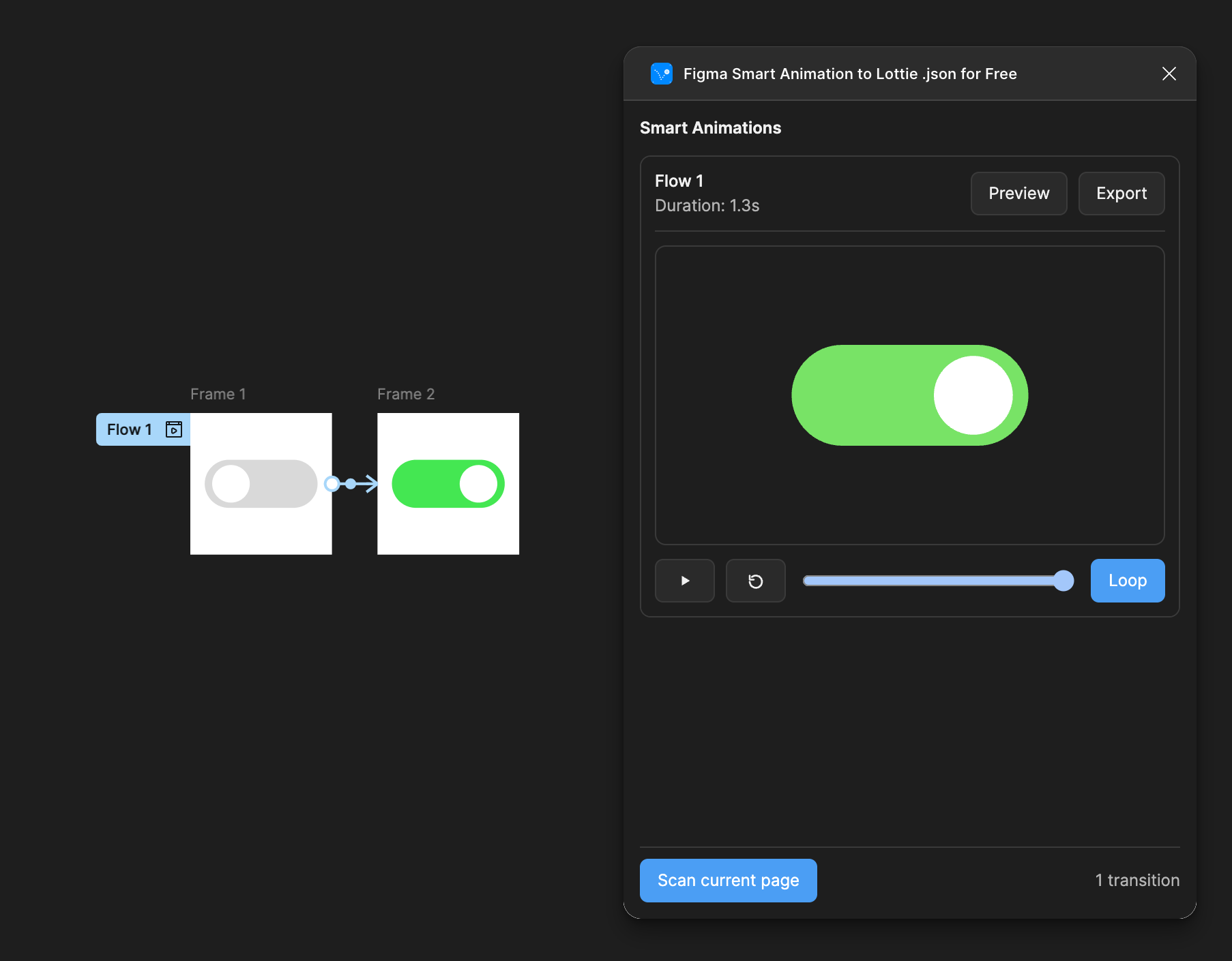 Figma Smart Animation to Lottie  - Screenshot 2 showing product features and functionality