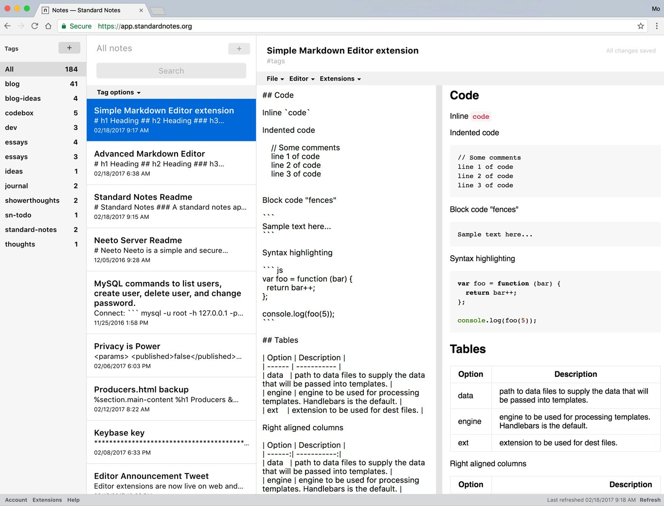 Standard Notes gallery image