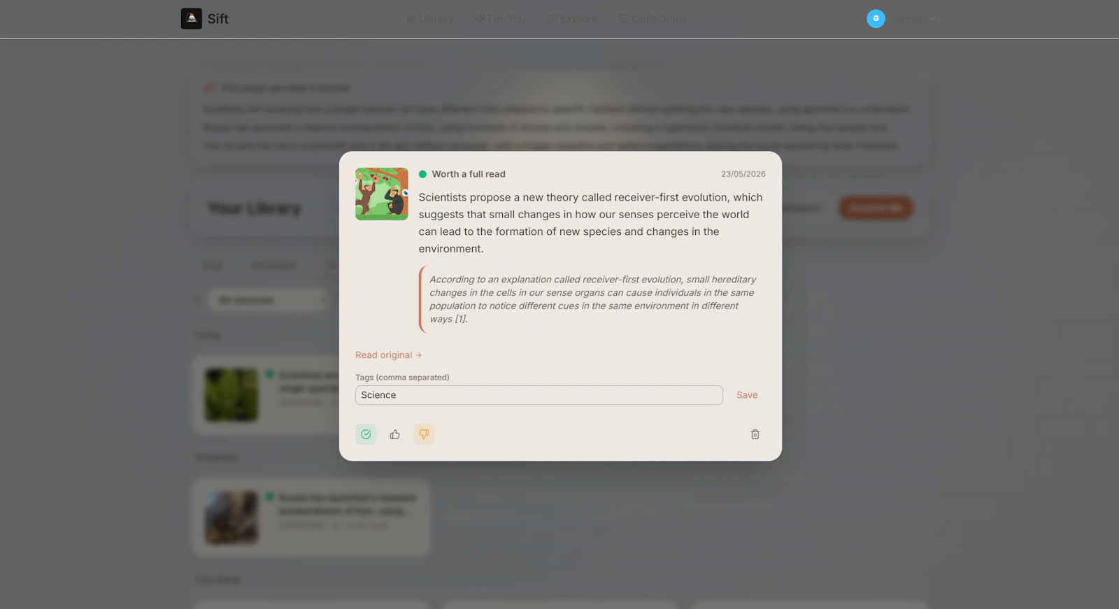 Sift screenshot 2