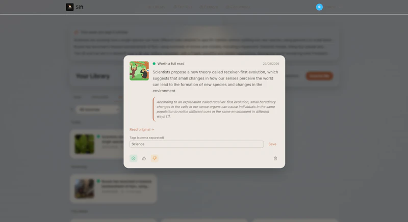 Sift screenshot 2