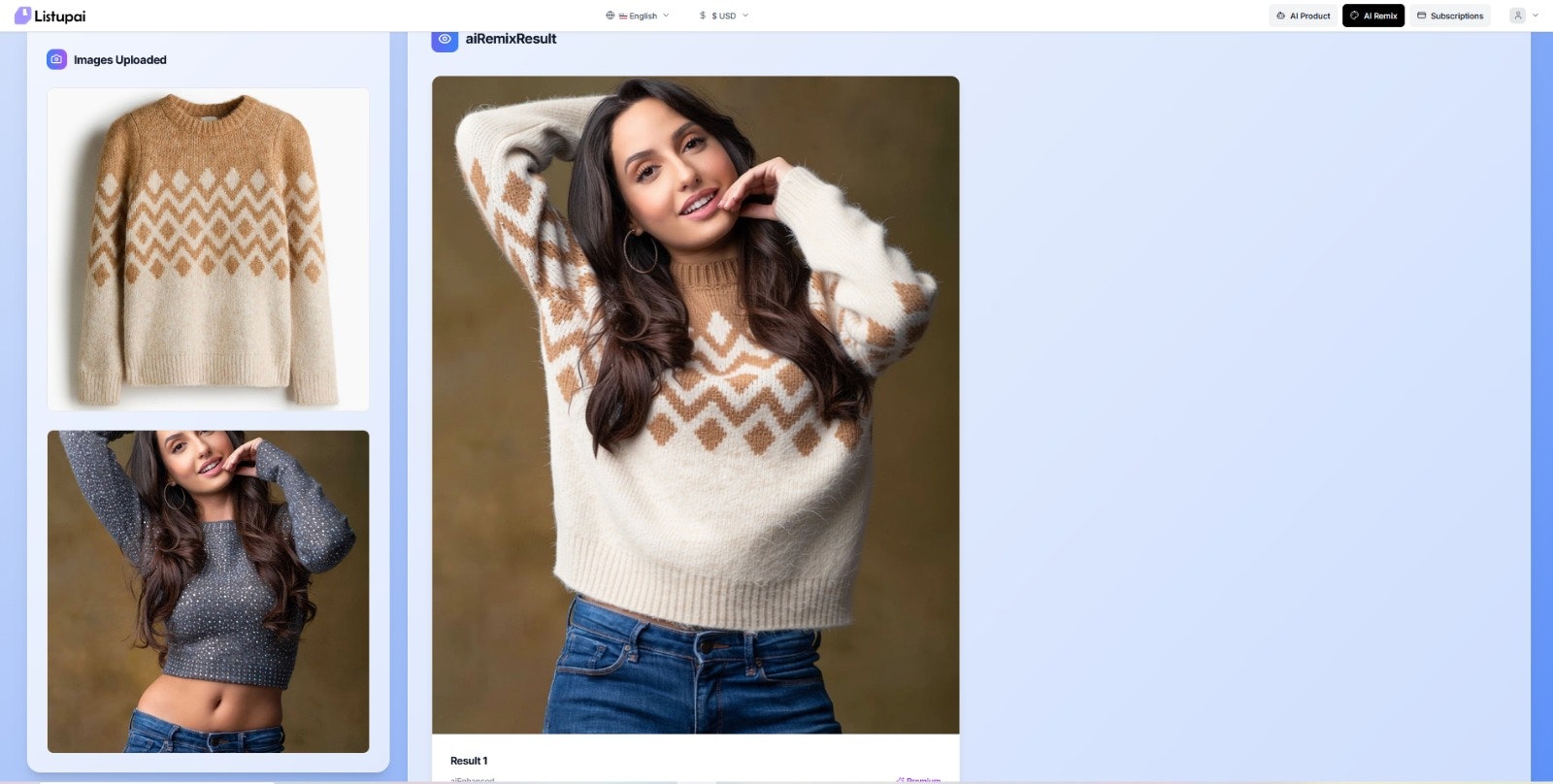 ListupAI – AI Product Listing Generator - Main product screenshot demonstrating key features and user interface