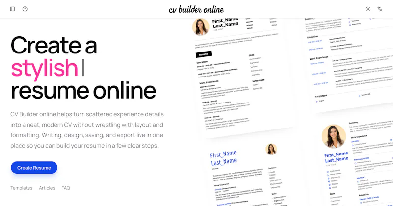 CV Builder online screenshot 1