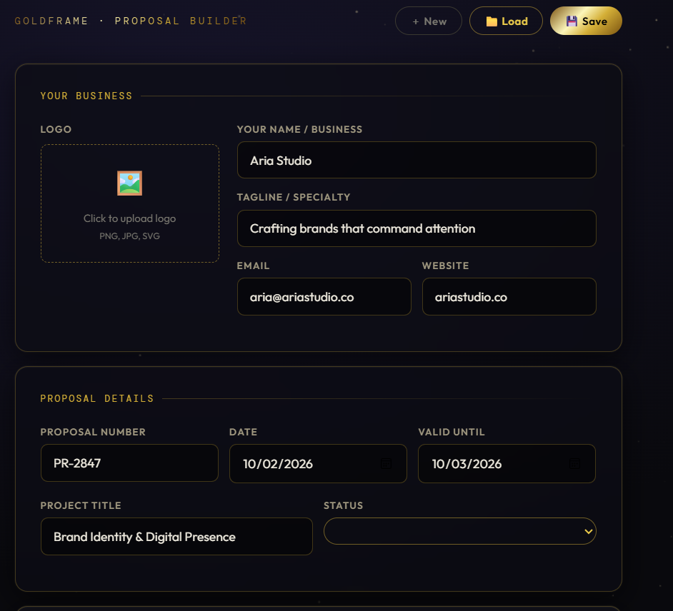 GoldFrame Agency Suite - Screenshot 2 showing product features and functionality