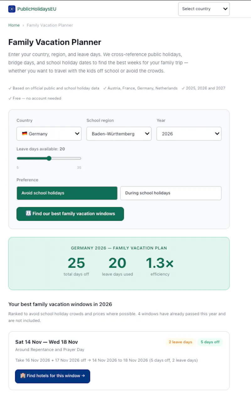 PublicHolidaysEU screenshot 1