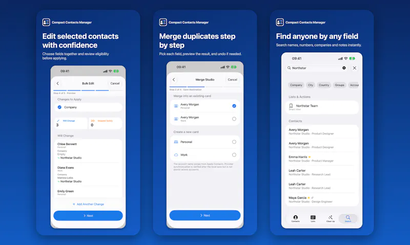 Compact Contacts for iPhone & iPad screenshot 3