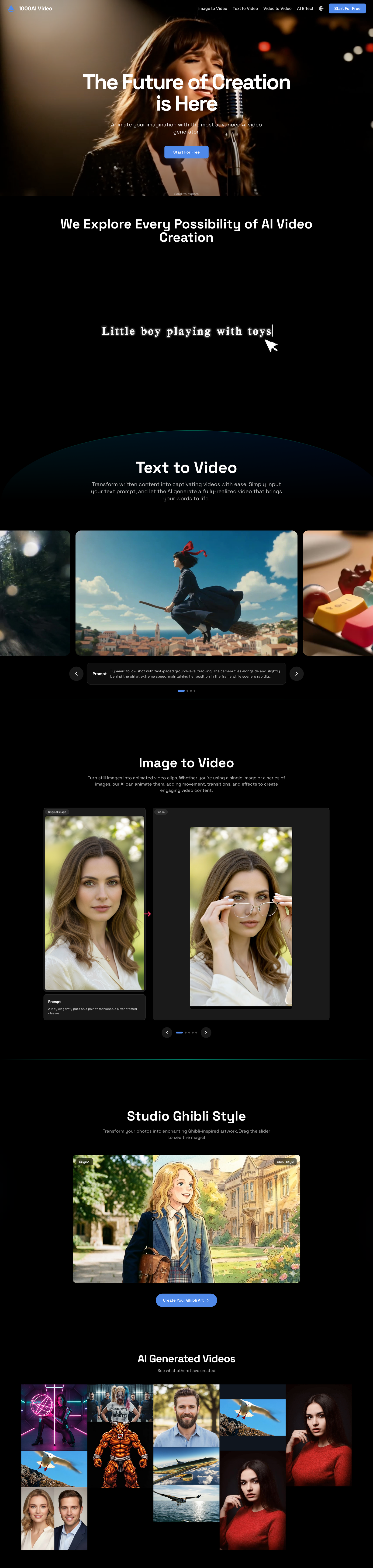 1000AI - Main product screenshot demonstrating key features and user interface