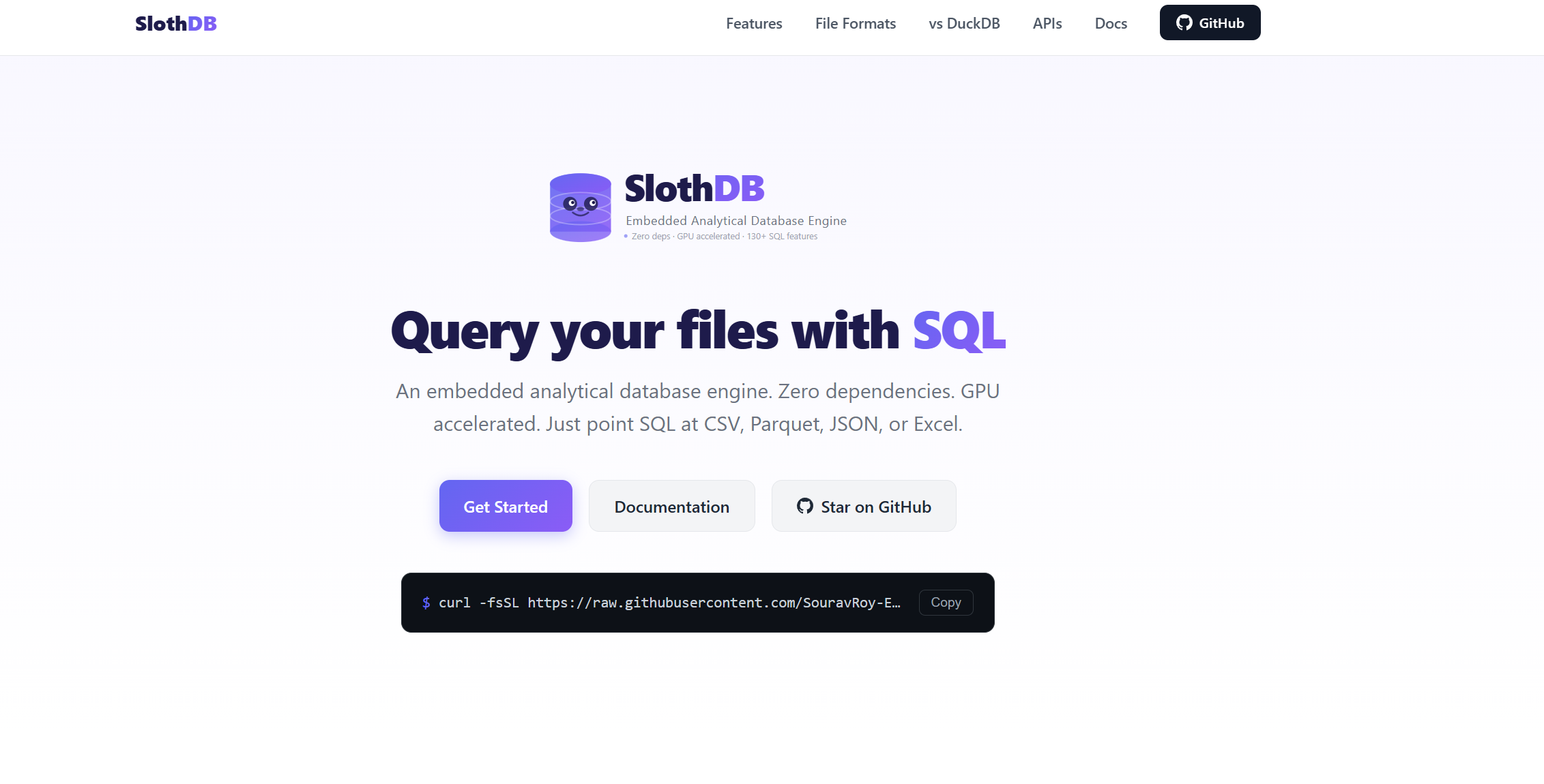 SlothDB gallery image