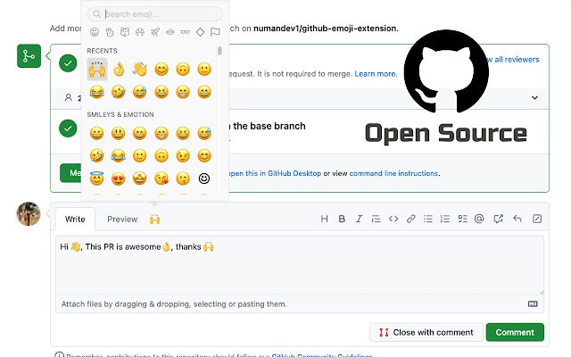 GitHub Emoji Extension media 1