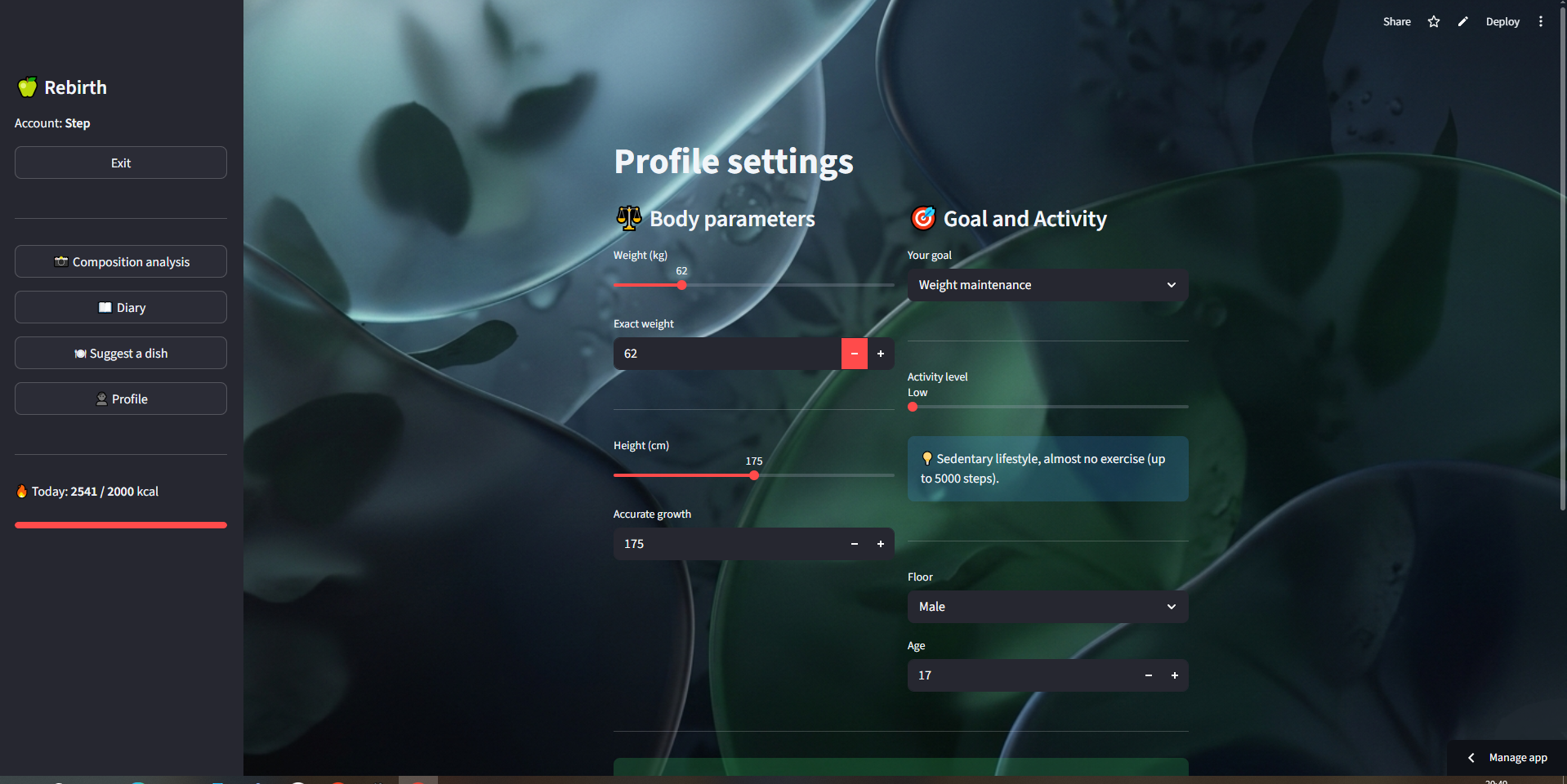 Rebirth - AI Nutritionist (Student Proj) gallery image