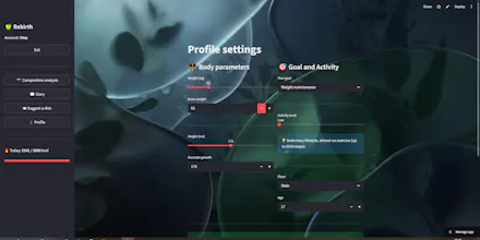 Rebirth - AI Nutritionist (Student Proj) gallery image