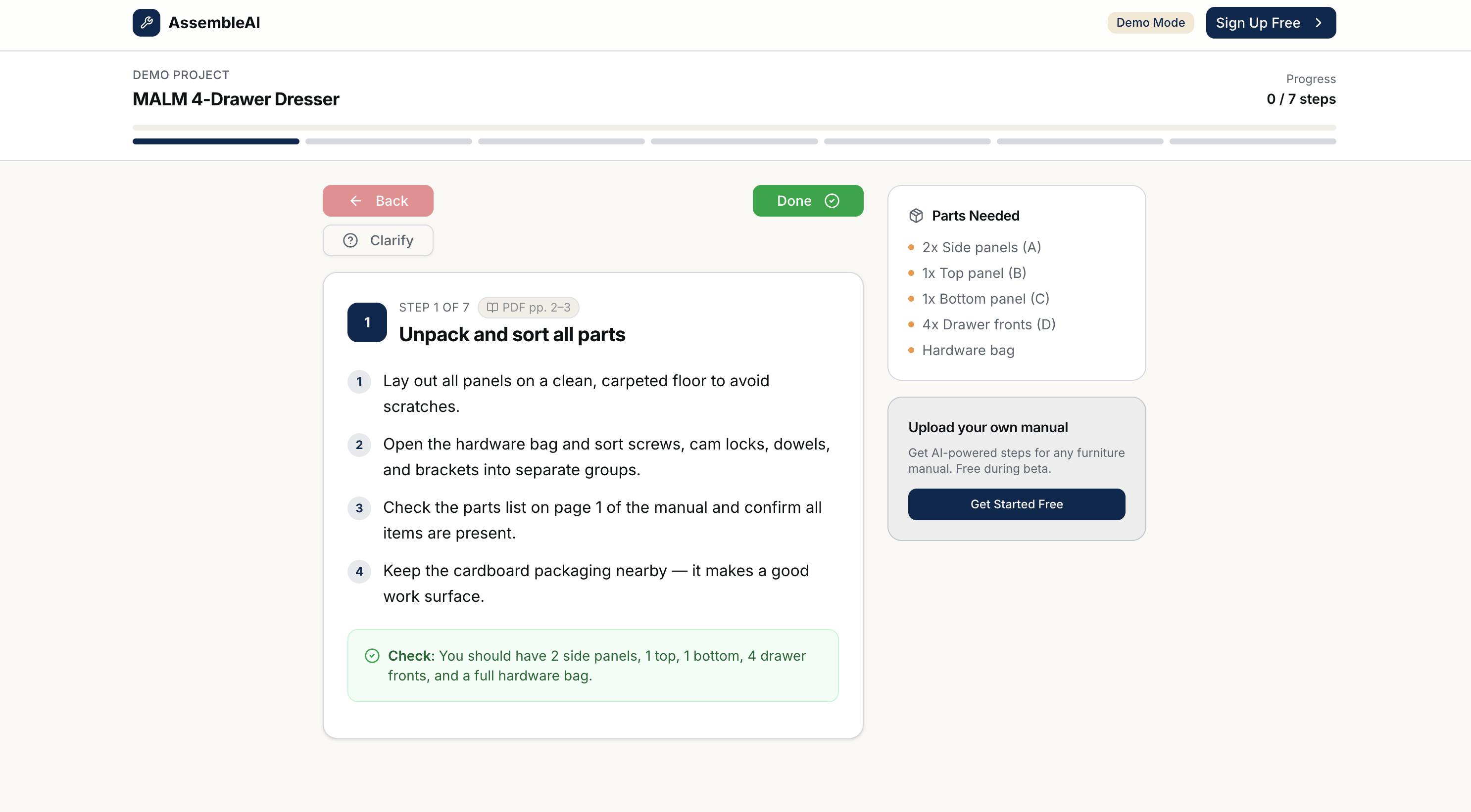 AssembleAI: Real Building. - Main product screenshot demonstrating key features and user interface