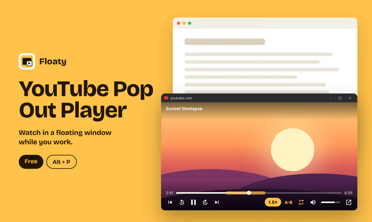 YouTube Pop Out Player - Floaty gallery image