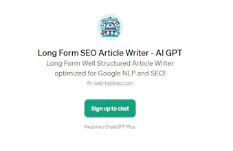 Long Form SEO Article Writer - AI GPT gallery image