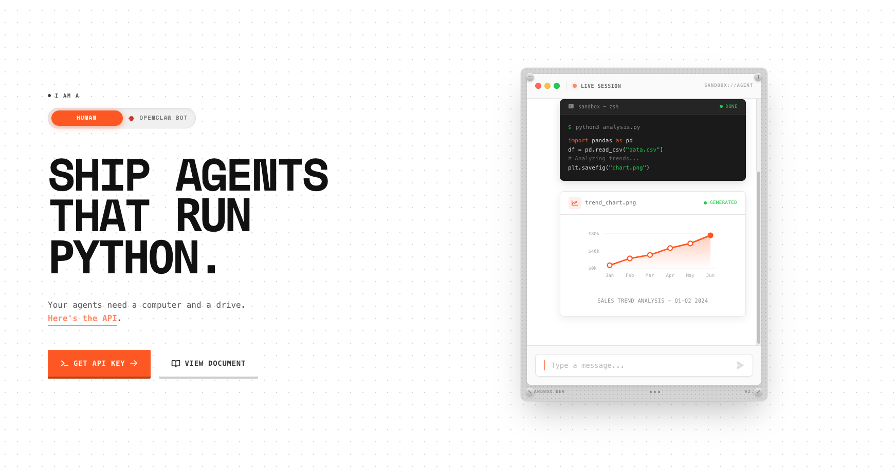Agent Sandbox - Screenshot 2 showing product features and functionality