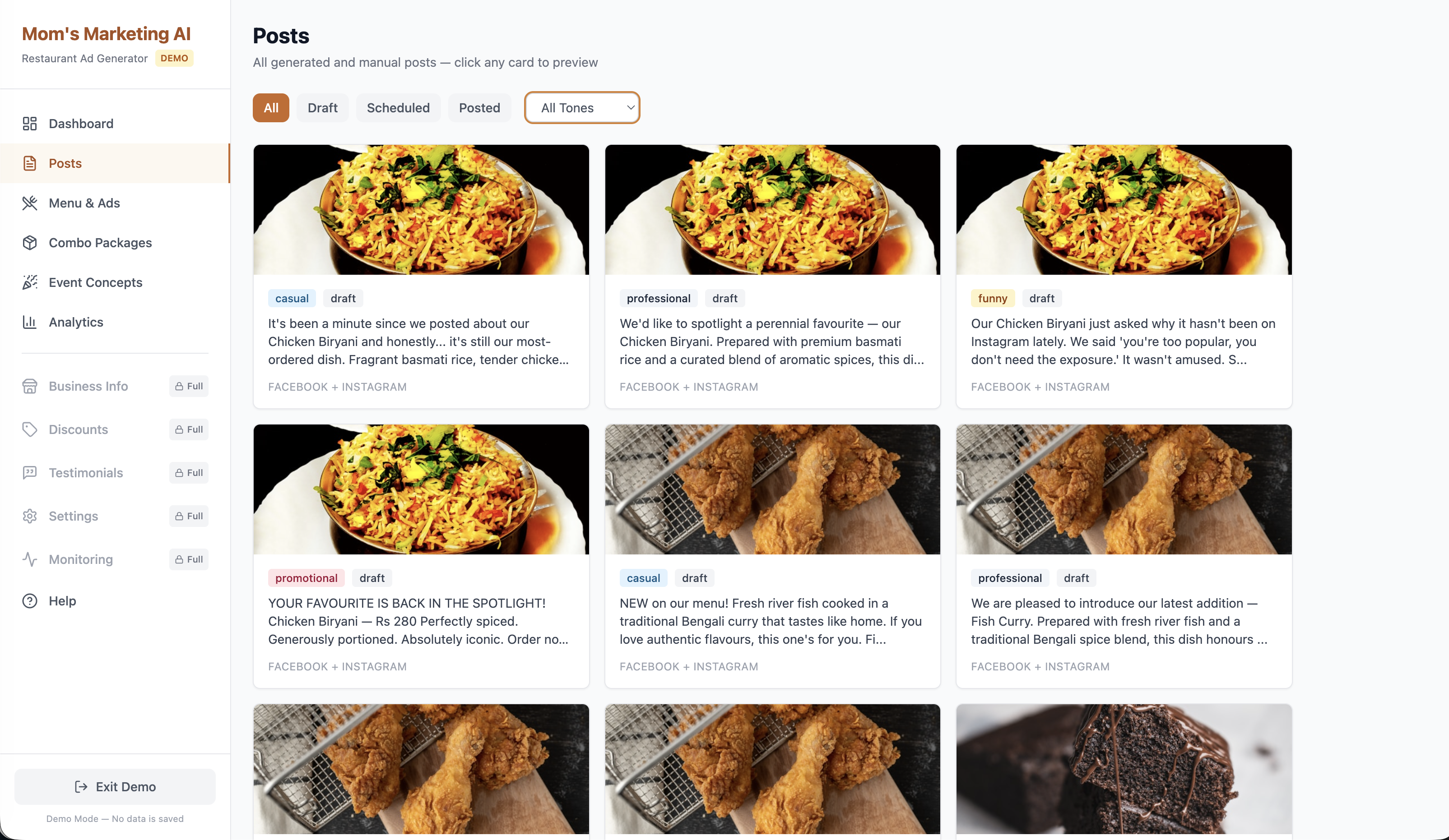 Mom’s Marketing AI - Screenshot 3 showing product features and functionality