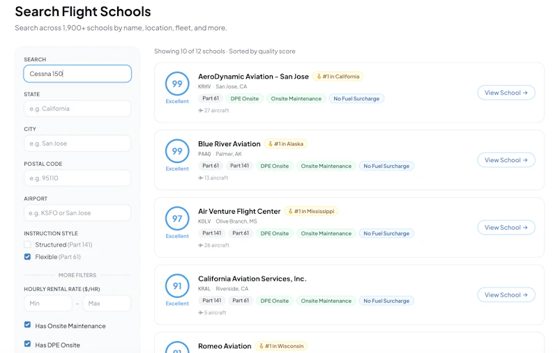 flightschools.fyi screenshot 3