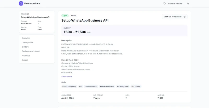 FreelancerLens: Freelancer Analyzer screenshot 4