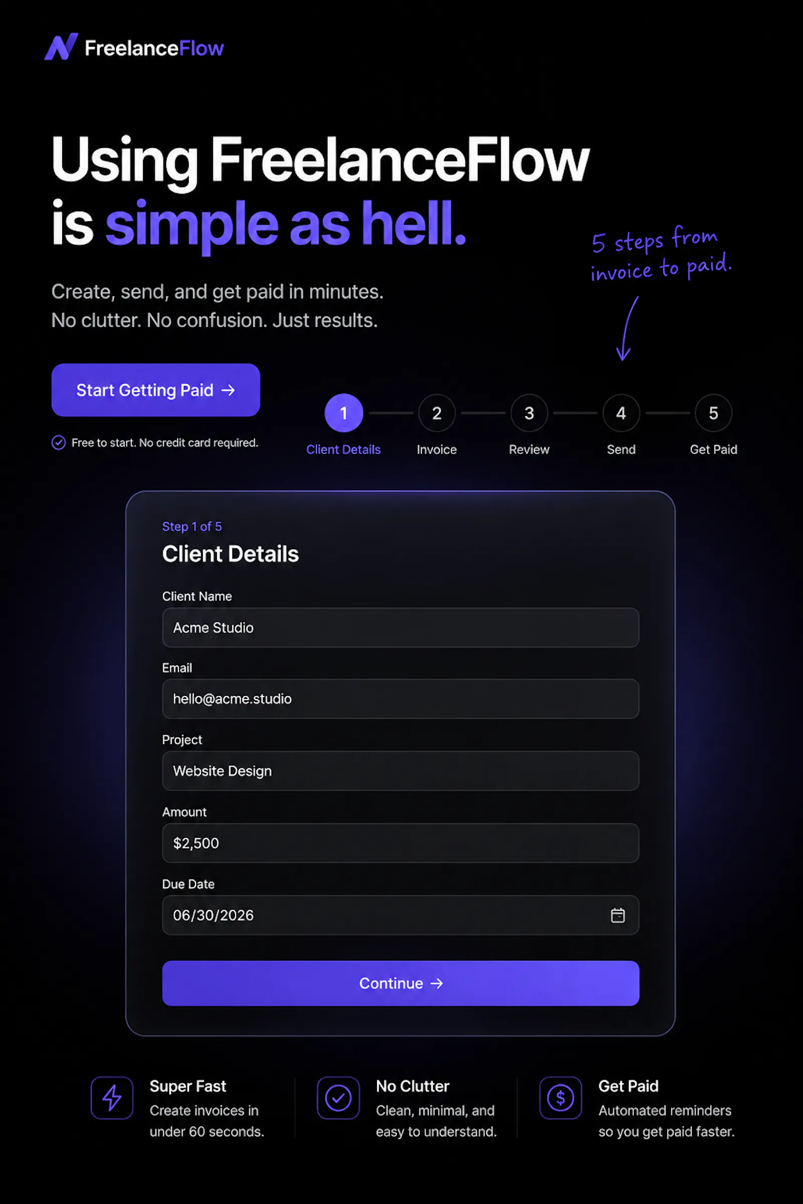 FreelanceFlow — From Client to Paid screenshot 4