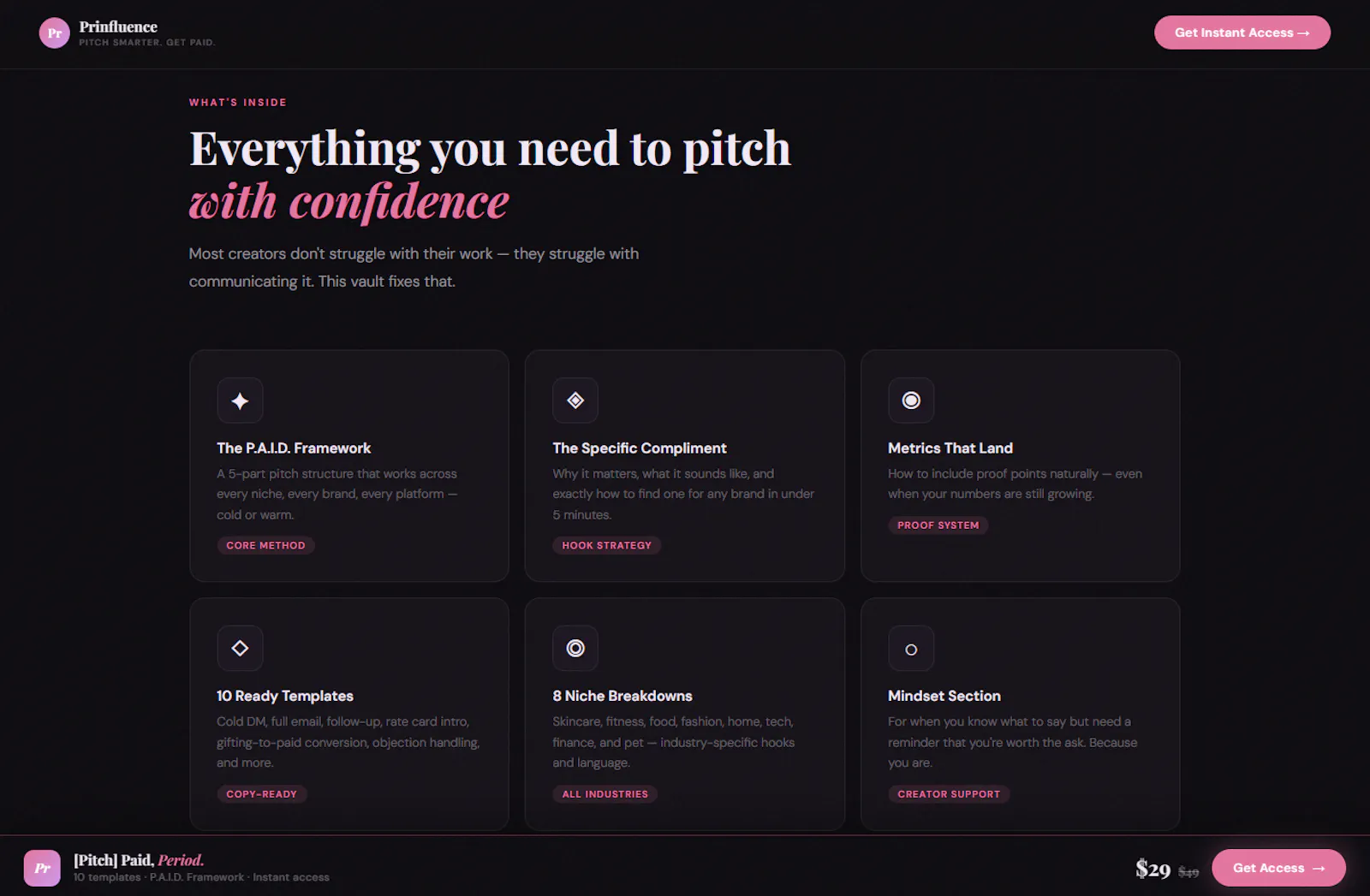 Pitch Paid, Period. by Prinfluence screenshot 2