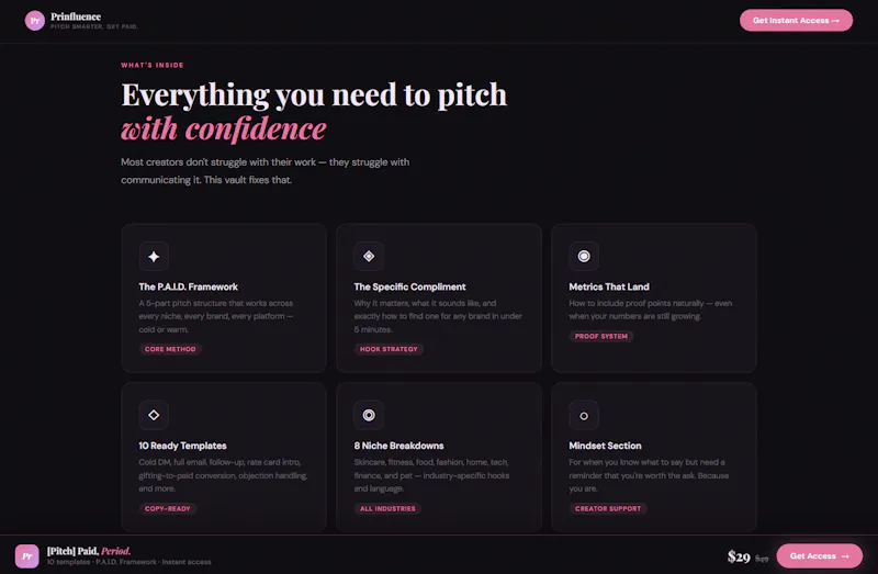 Pitch Paid, Period. by Prinfluence screenshot 2