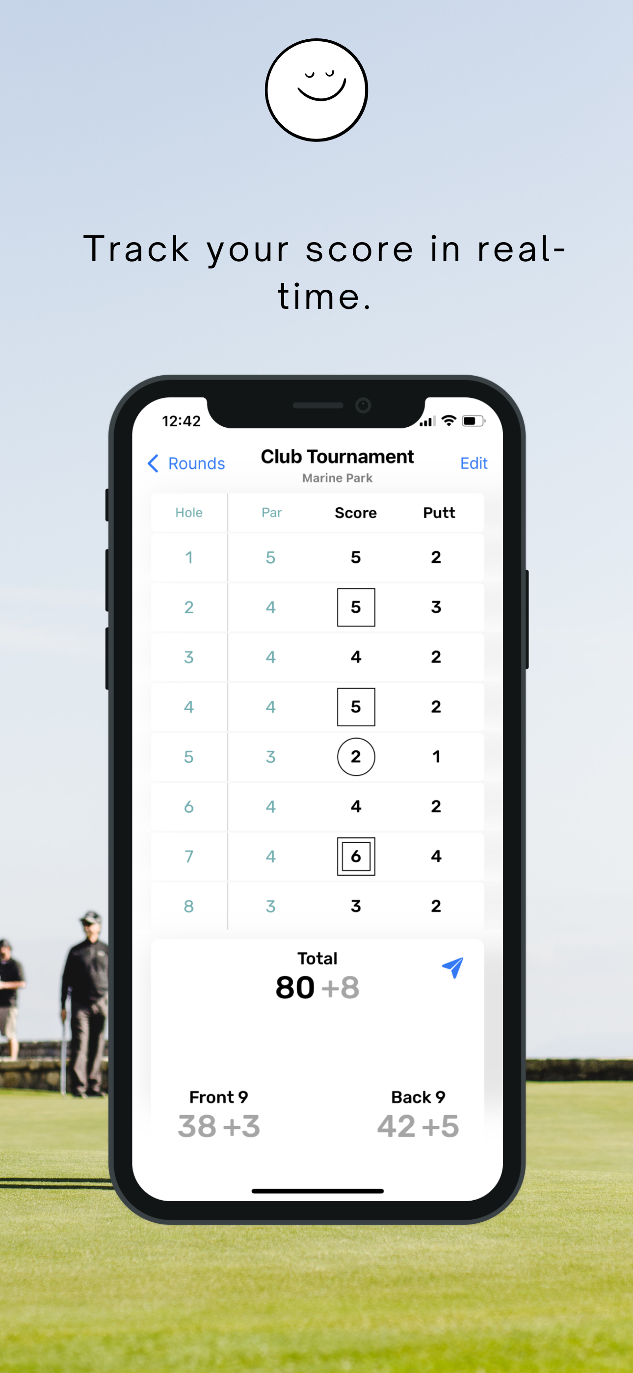 Mi fácil cuadro de puntuación de golf media 5