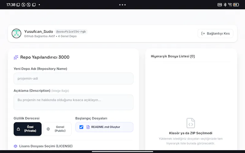 GitHub Repo creater 3000 screenshot 2