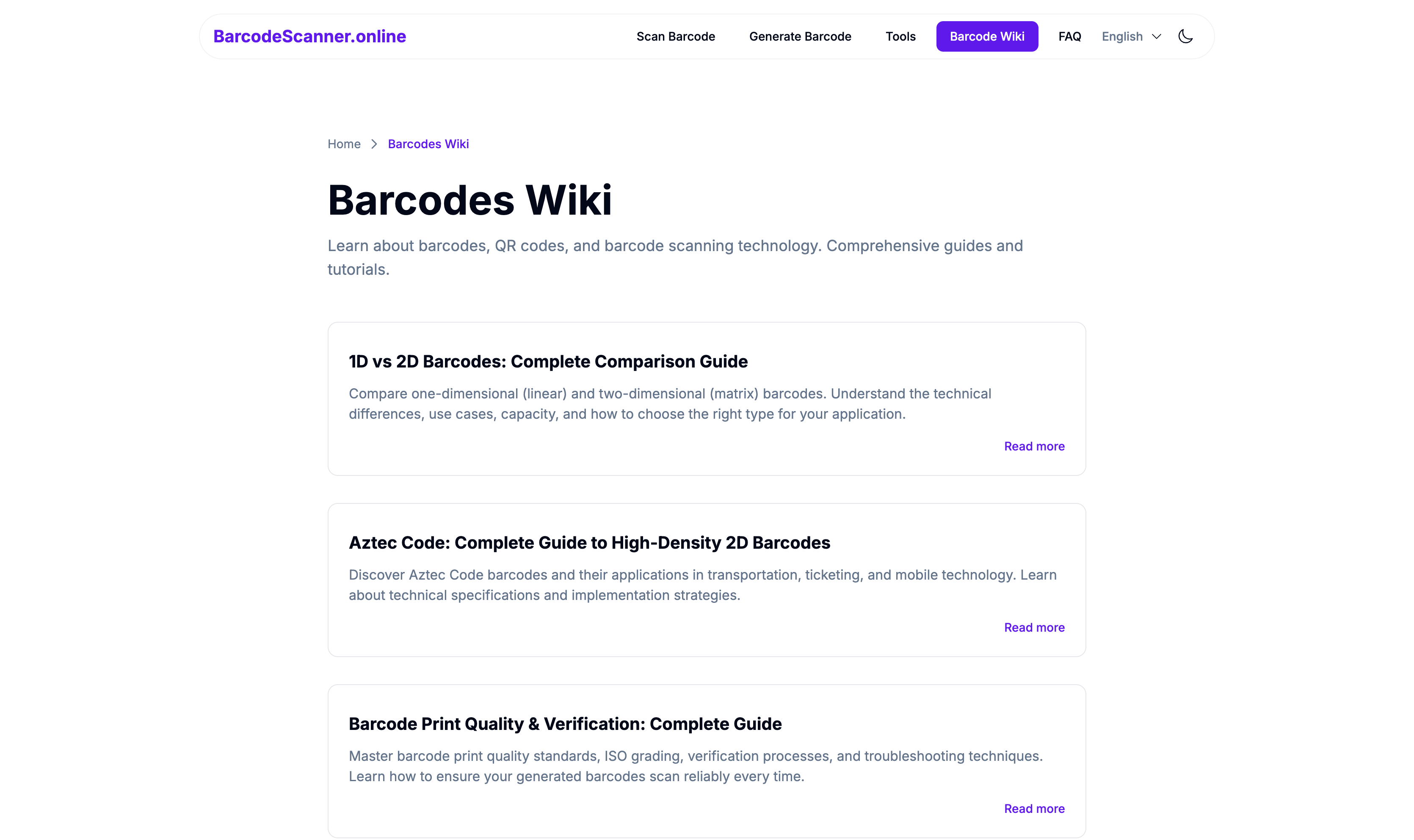 Barcode Scanner Online - Screenshot 2 showing product features and functionality
