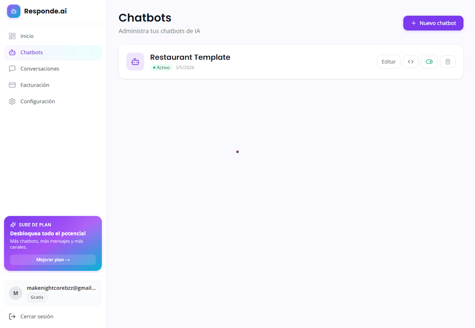 Responde.ai — Chatbots for your business screenshot 2