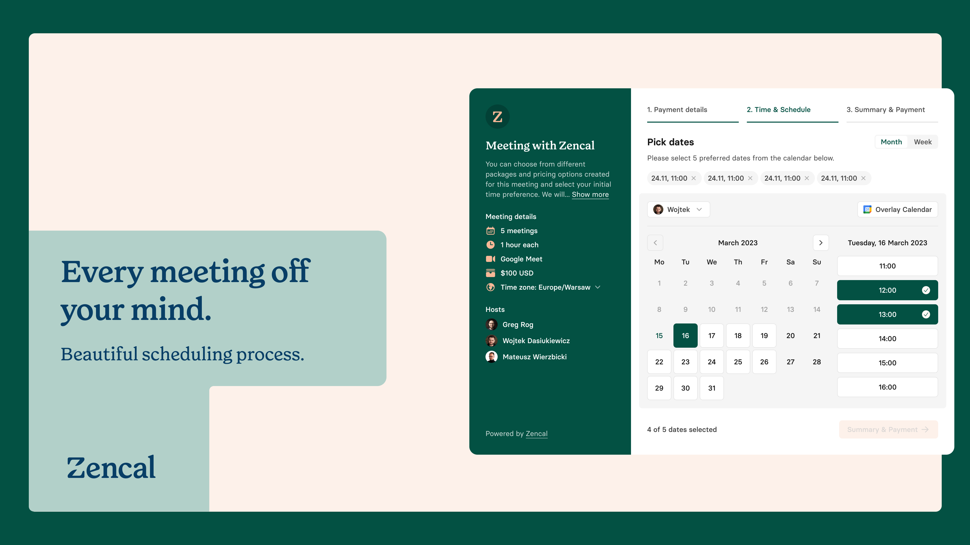 Zencal - Scheduling for paid meetings and teamwork | Product Hunt