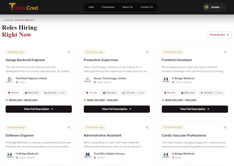Talentcred screenshot 2