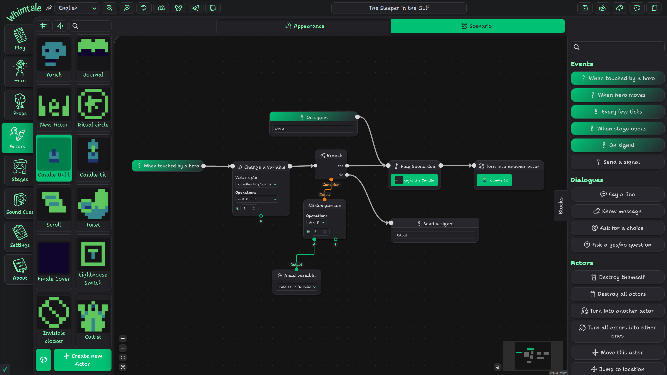 Whimtale game engine - Screenshot 2 showing product features and functionality