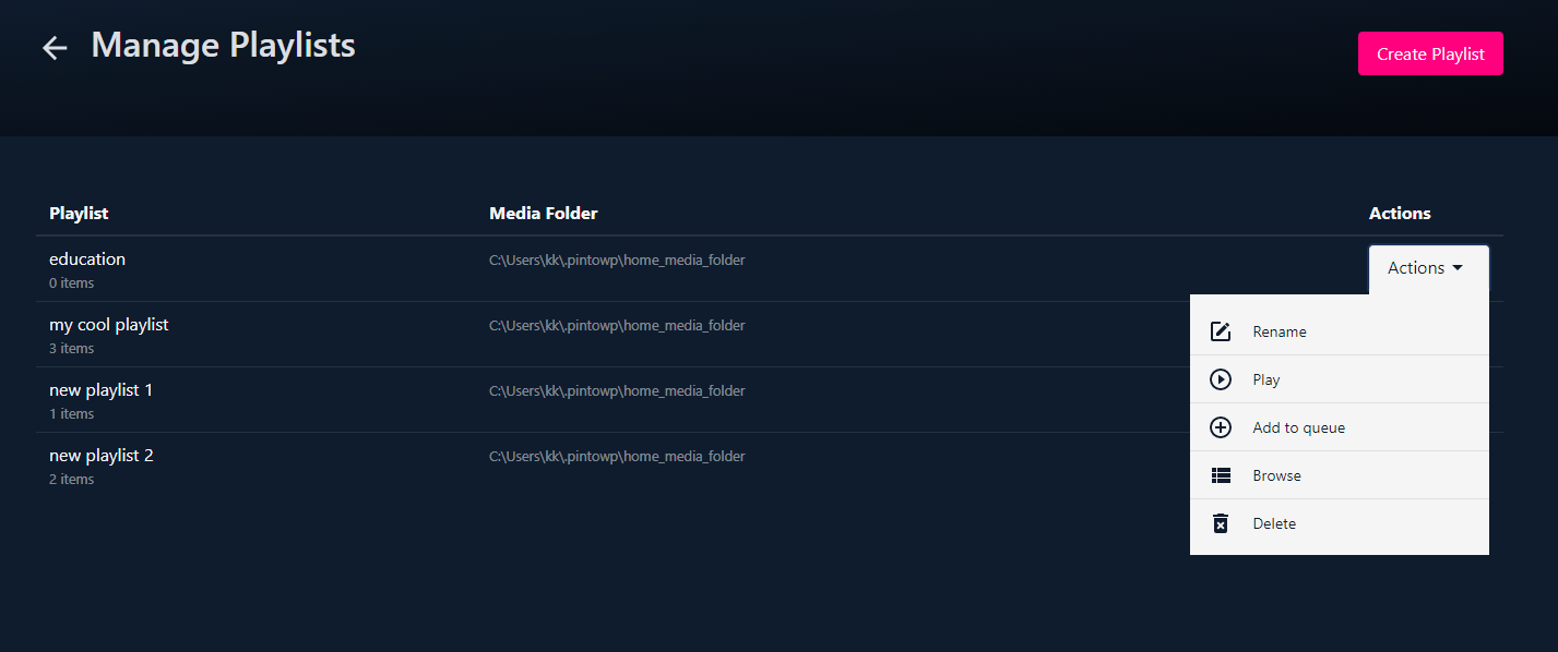 Pinto Web Player gallery image
