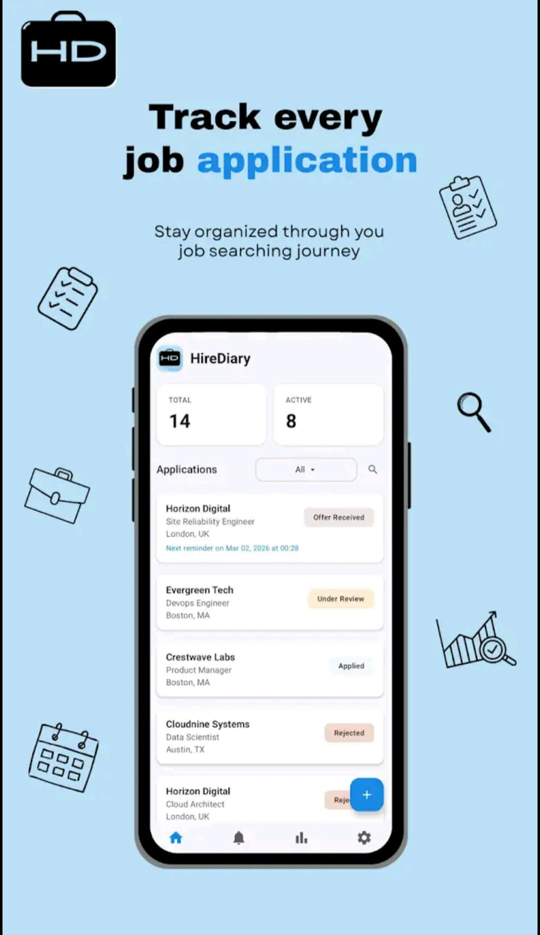 Hire Diary - Job Application Tracker gallery image