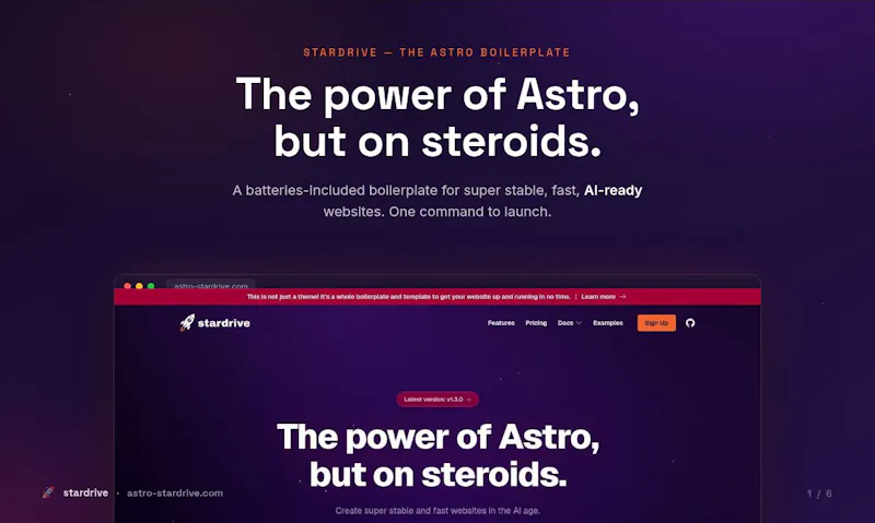 Stardrive - Free Astro Boilerplate screenshot 2