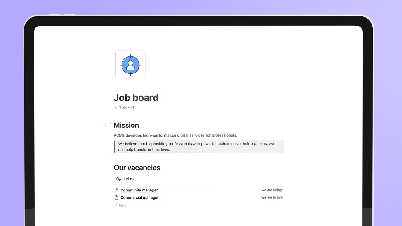 OMDT Notion Template gallery image