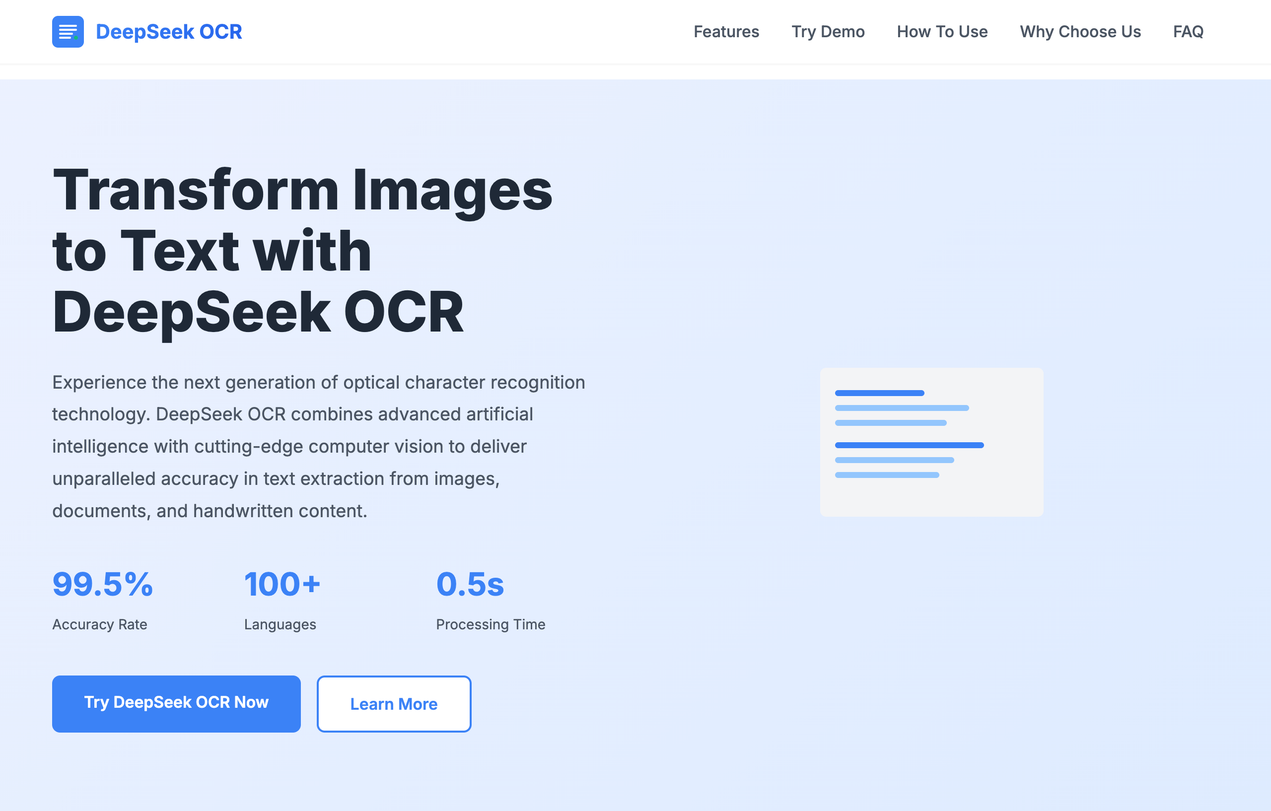 deepseekOCR - Main product screenshot demonstrating key features and user interface