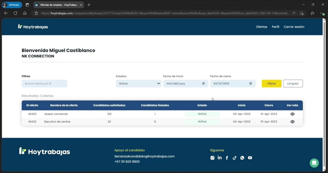 Client Experience - HoyTrabajas gallery image