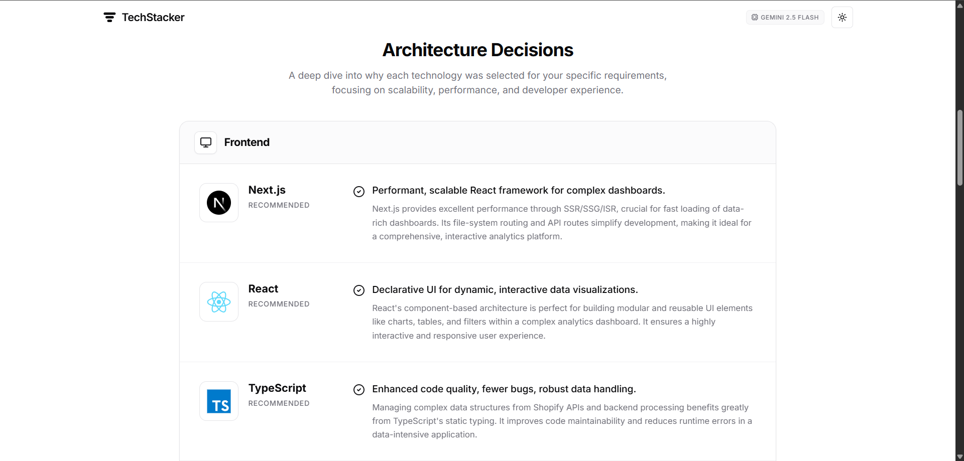 TechStacker – AI Tech Stack Generator gallery image