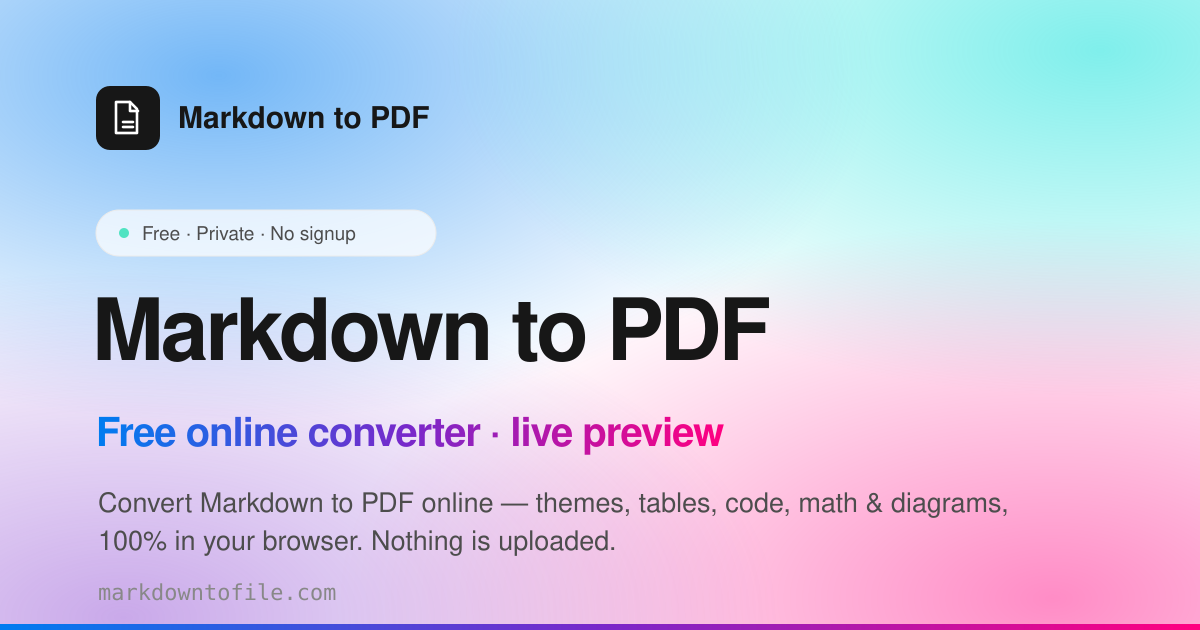 Markdown to PDF gallery image