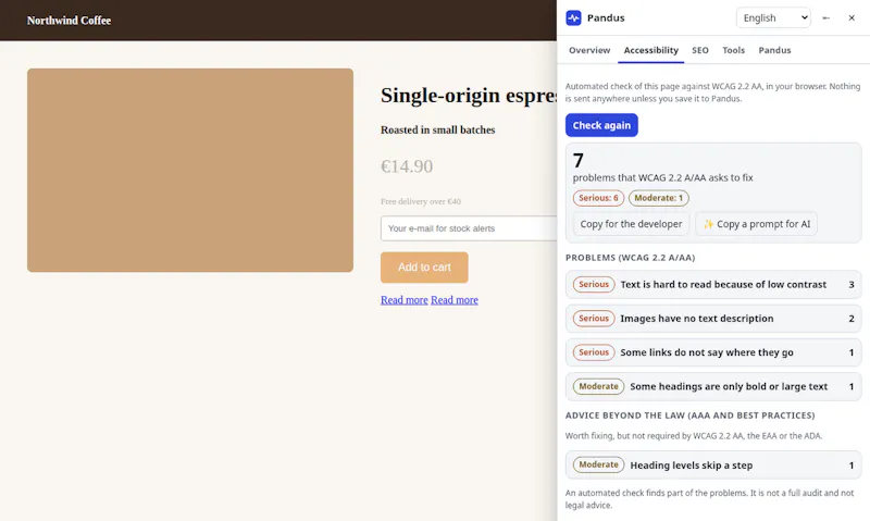 Pandus Accessibility Checker screenshot 7
