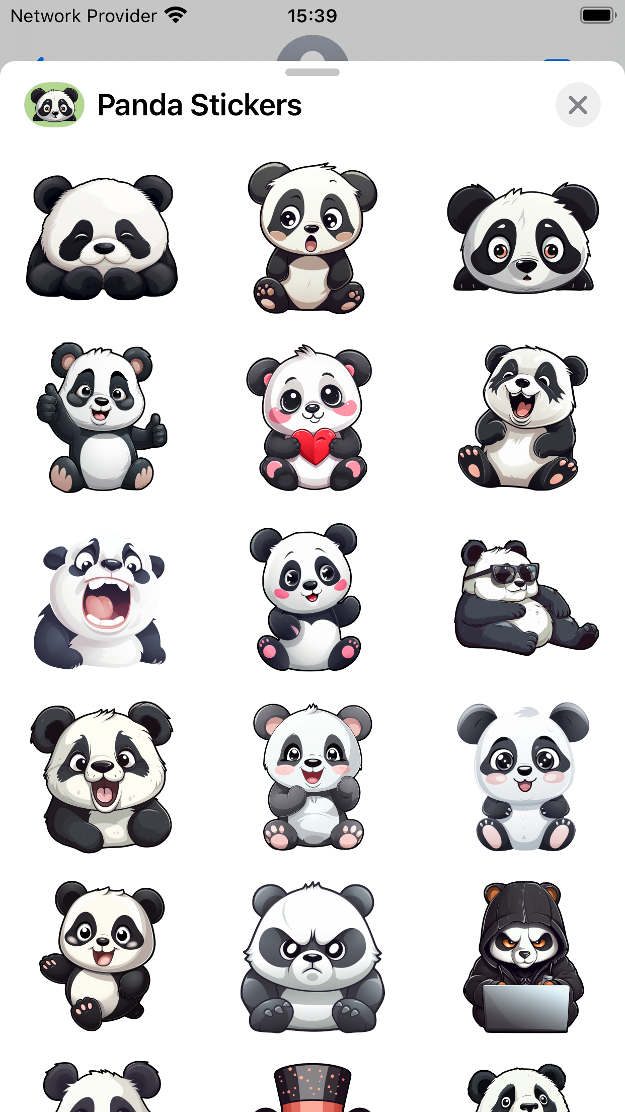 Paquete de pegatinas de panda media 1
