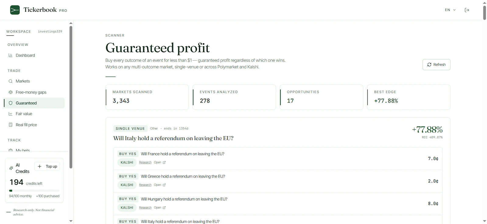 Tickerbook screenshot 3