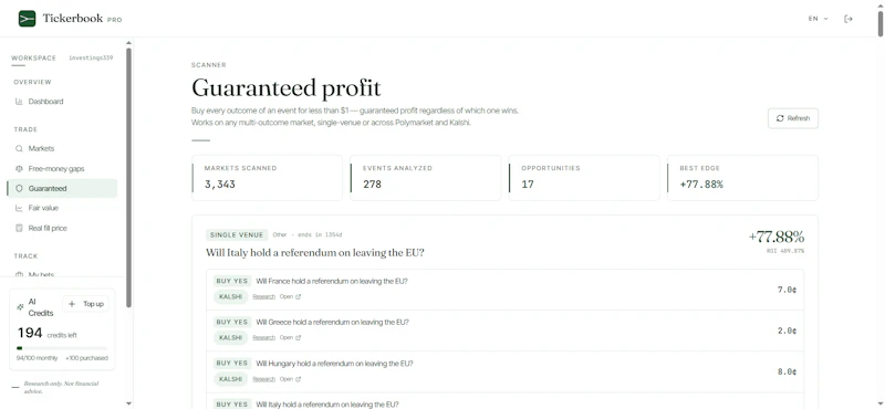 Tickerbook screenshot 3